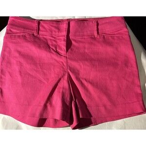 Womens THE LIMITED Hot Pink Tailored Flat Front Side Slit Chino Shorts Size 8